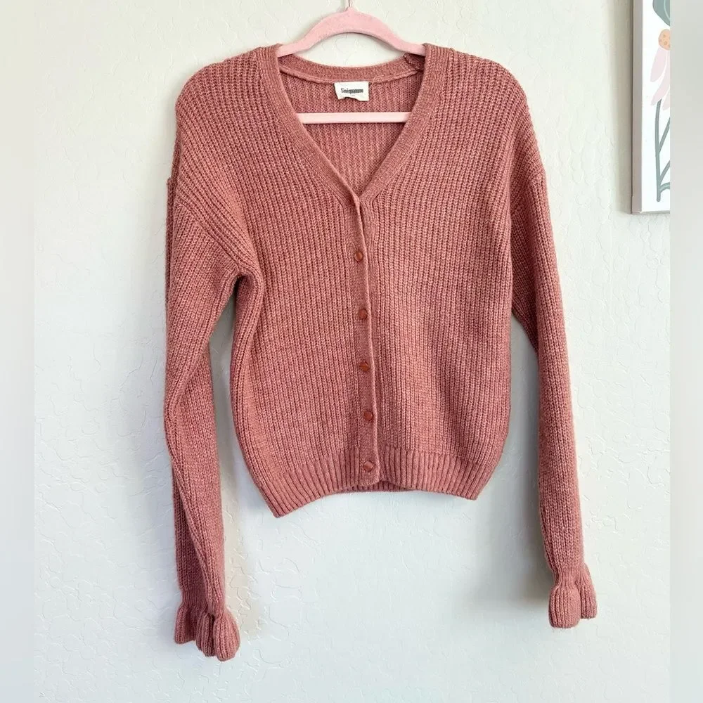 Sinequanone Button Cardigan Lightweight Knit EUC Parisian Chic Layering